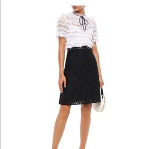 Sandro Helsinki Bow-detailed Organza And Lace M